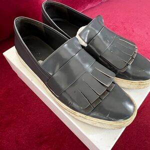 Vince Charcoal Fringe Slip-On Shoes